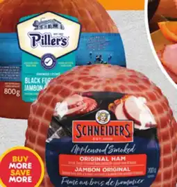 Sobeys MAPLE LEAF, SCHNEIDERS or PILLER'S Naturally Smoked Boneless Hams offer