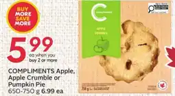 Sobeys COMPLIMENTS Apple, Apple Crumble or Pumpkin Pie offer