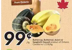 Sobeys Buttercup, Butternut, Acorn or Spaghetti Squash offer