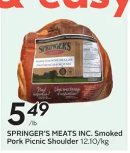 Sobeys SPRINGER'S MEATS INC Smoked Pork Picnic Shoulder offer