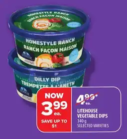 Metro LITEHOUSE VEGETABLE DIPS offer