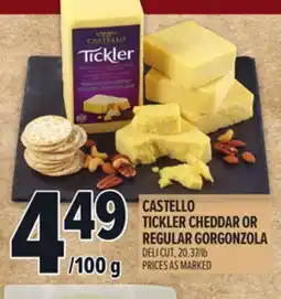Metro CASTELLO TICKLER CHEDDAR OR REGULAR GORGONZOLA offer