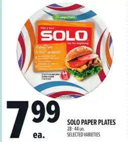 Metro SOLO PAPER PLATES offer