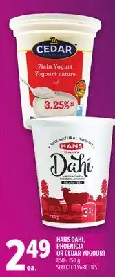 Metro HANS DAHI, PHOENICIA OR CEDAR YOGOURT offer