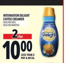 Metro INTERNATIONAL DELIGHT COFFEE CREAMER offer