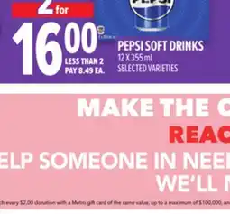 Metro PEPSI SOFT DRINKS offer