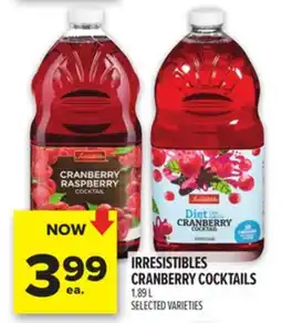 Metro IRRESISTIBLES CRANBERRY COCKTAILS offer