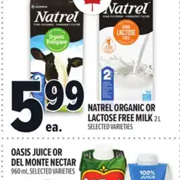 Metro NATREL ORGANIC OR LACTOSE FREE MILK offer