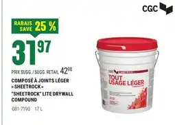BMR COMPOSÉ À JOINTS LÉGER SHEETROCK offer