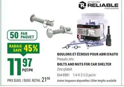 BMR BOULONS ET ÉCROUS POUR ABRI D'AUTO offer