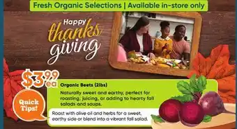 Healthy Planet Organic Beets offer