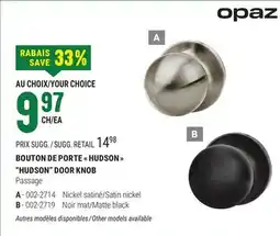 BMR BOUTON DE PORTE  HUDSON  offer