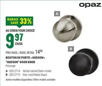 BMR BOUTON DE PORTE  HUDSON  offer