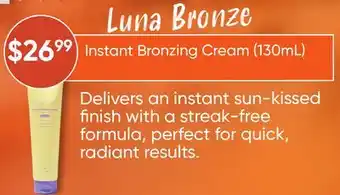 Healthy Planet Luna Bronze Instant Bronzing Cream offer