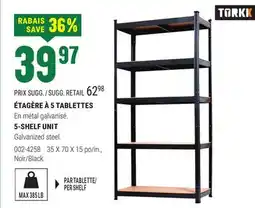 BMR ÉTAGÈRE À 5 TABLETTES offer