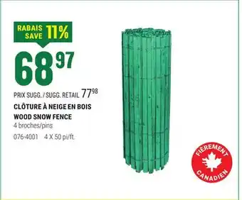 BMR CLÔTURE À NEIGE EN BOIS offer