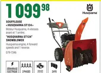 BMR HUSQVARNA ST124 SNOWBLOWER offer