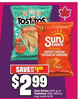 Chalo FreshCo Sun Chips 205 g or Tostitos 205-300 g offer