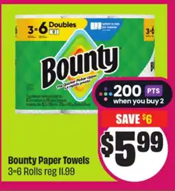 Chalo FreshCo Bounty Paper Towels 3 = 6 Rolls offer