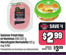 Chalo FreshCo Summer Fresh Dips or Hummus 200-227 g MarcAngelo Mortadella 125 g offer