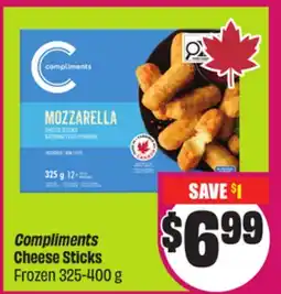 Chalo FreshCo Compliments Cheese Sticks Frozen 325-400 g offer