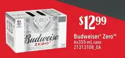 Fortinos BUDWEISER ZERO , 6X355 ML CANS offer