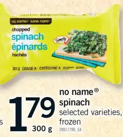 Fortinos NO NAME SPINACH, 300 g offer