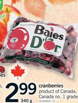 Fortinos CRANBERRIES, 340 G offer