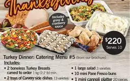 Fortinos TURKEY DINNER: CATERING MENU #5 (FROM OUR BROCHURE) offer