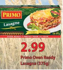 Fortinos PRIMO OVEN READY LASAGNA, (375g) offer