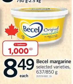 Fortinos BECEL MARGARINE, 637/850 g offer