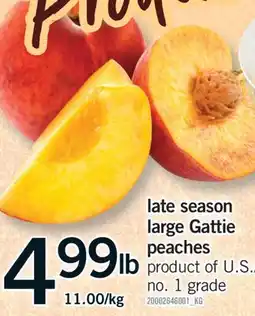 Fortinos LATE SEASON LARGE GATTIE PEACHES offer