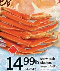 Fortinos SNOW CRAB CLUSTERS, 5-8's offer