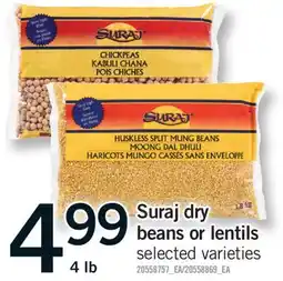 Fortinos SURAJ DRY BEANS OR LENTILS, 4 LB offer