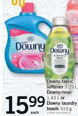 Fortinos DOWNY FABRIC SOFTENER 3.29 L, DOWNY RINSE 1.43 L OR DOWNY LAUNDRY BEADS 515 G offer