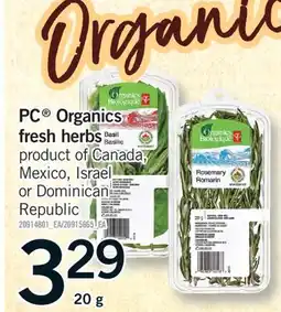 Fortinos PC ORGANICS FRESH HERBS, 20 G offer