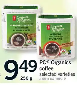 Fortinos PC ORGANICS COFFEE, 250 g offer