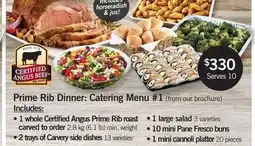 Fortinos Prime Rib Dinner: Catering Menu #1 offer
