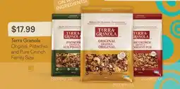 Fortinos TERRA GRANOLA ORIGINAL, PISTACHIO, AND PURE CRUNCH FAMILY SIZE offer