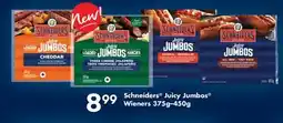 Fortinos SCHNEIDERS JUICY JUMBOS WIENERS, 375G-450G offer