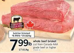 Fortinos WHOLE BEEF BRISKET offer