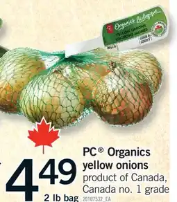Fortinos PC ORGANICS YELLOW ONIONS, 2 LB BAG offer