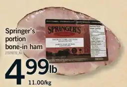 Fortinos SPRINGER'S PORTION BONE-IN HAM offer