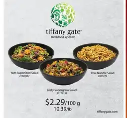 Fortinos YAM SUPERFOOD SALAD, THAI NOODLE SALAD, ZESTY SUPERGRAIN SALAD offer
