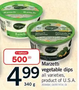 Fortinos MARZETTI VEGETABLE DIPS, 340 G offer