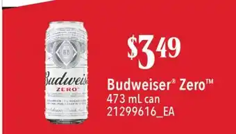Fortinos BUDWEISER ZERO , 473 ML CAN offer