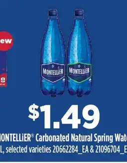 Fortinos MONTELLIER CARBONATED NATURAL SPRING WATER, 1L offer