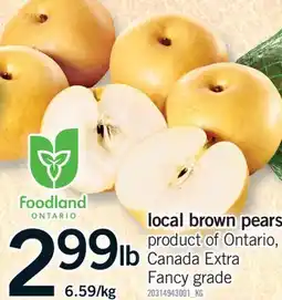 Fortinos LOCAL BROWN PEARS offer