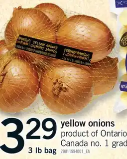 Fortinos YELLOW ONIONS, 3 LB BAG offer