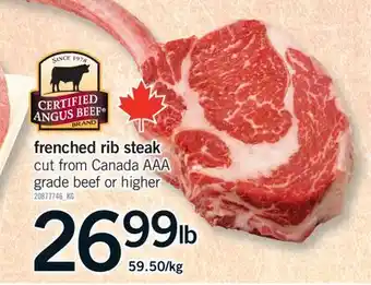 Fortinos FRENCHED RIB STEAK offer